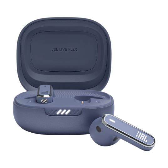 JBL Live Flex - Blue - True wireless Noise Cancelling earbuds - Hero